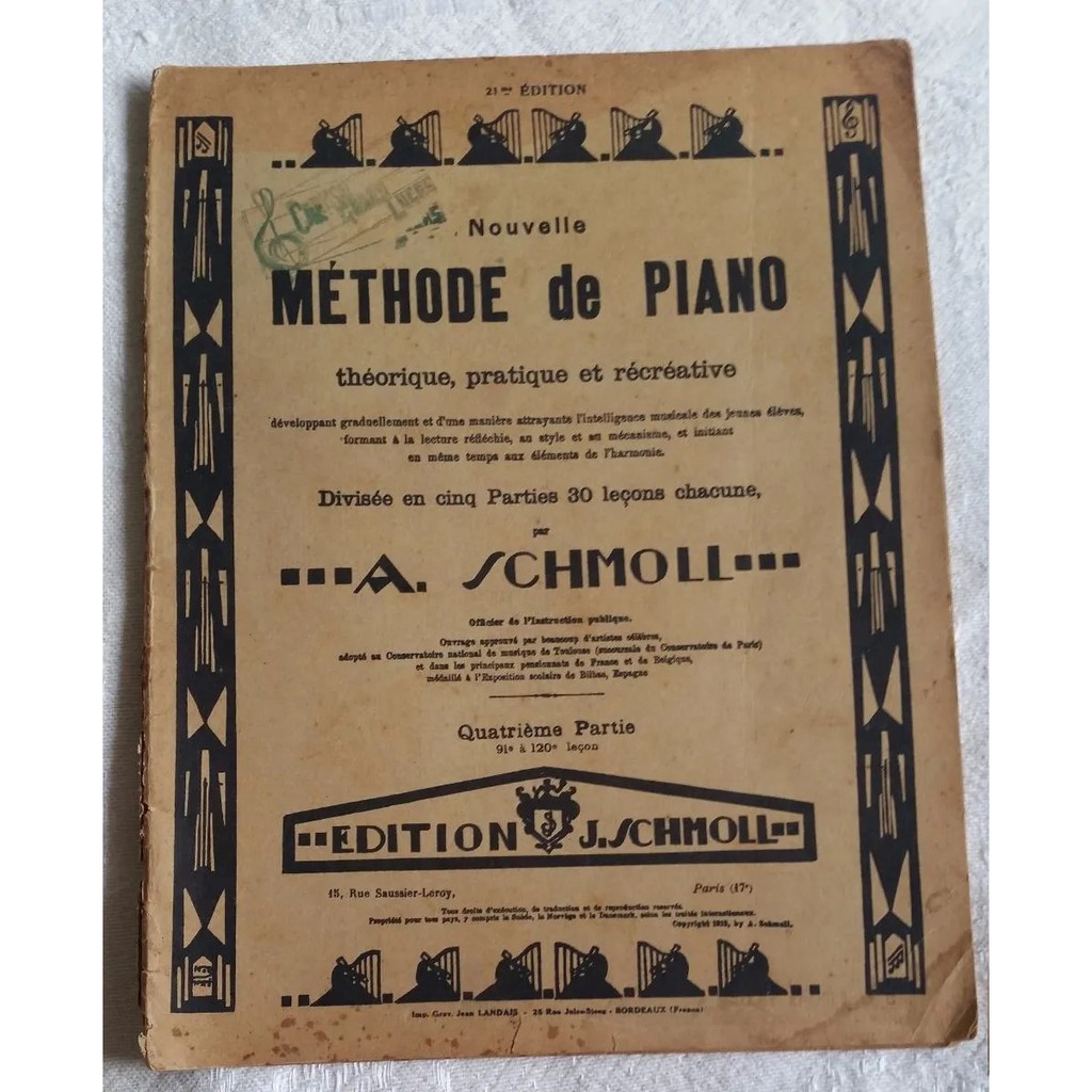 A. Schmoll Nouvelle méthode de piano théorique pratique et