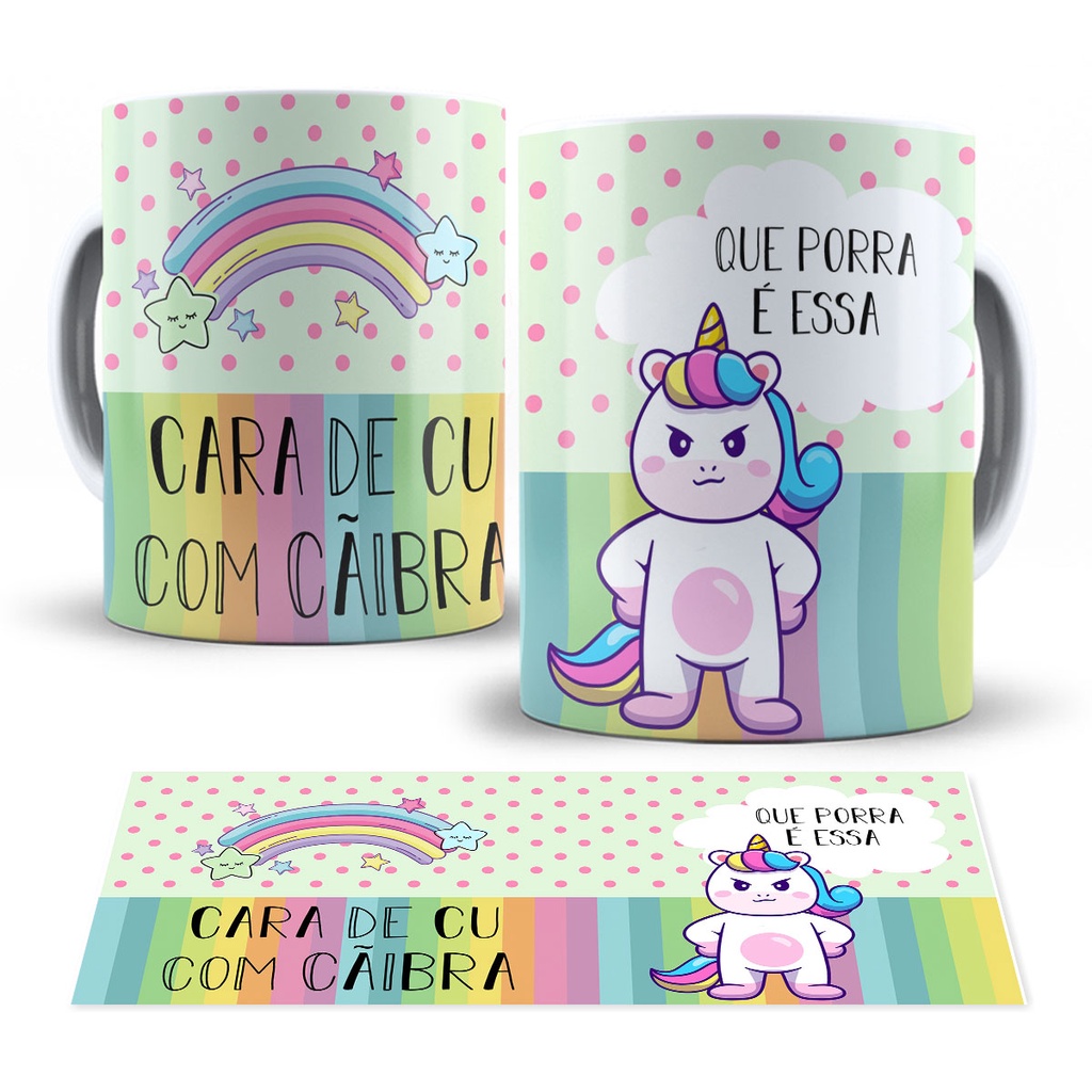 Caneca Unicórnio Malcriado Cara de Cu Com Câimbra Lindo Presente Oferta !!