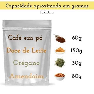 Kit 50 Sacos Embalagem Alimento Zip Hermético - Transparente e Metalizado.