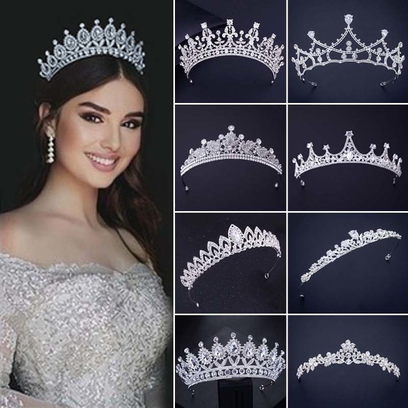Tiara De Cristal Coroa Princesa Para Casamento/Concurso/Aniversário