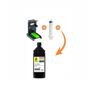 1 Litro Kit Tinta Recarga Cartucho Impressora Hp Xp Tx L + Snap