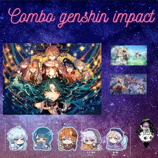Combo Promocional Genshin Impact Holográfico