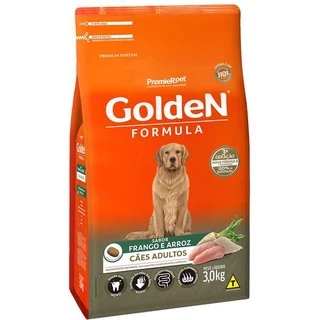 Ração Golden Formula Cães Adultos Frango e Arroz 3kg
