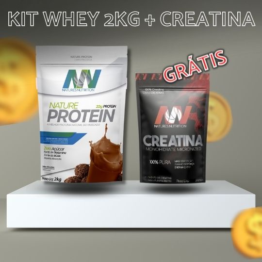 Kit Whey Nature Protein 2kg + Creatina BLACK 100g refil