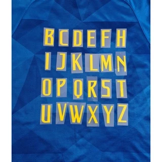 Letra Amarela Nome Personalização Camisa Brasil Seleção Brasileira Azul Copa do Mundo Rússia 2018