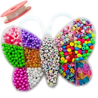 Kit Missangas Infantil Pulseiras Para Montar Menina Férias 1400 peças Promoção Acessórios