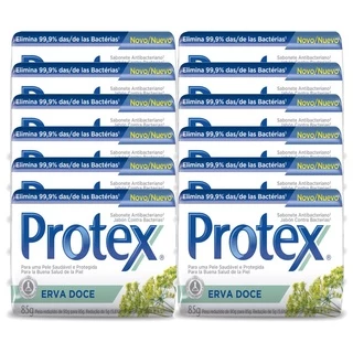 Kit Sabonete em Barra Protex Erva Doce 85g com 12 unidades em Oferta na Shopee