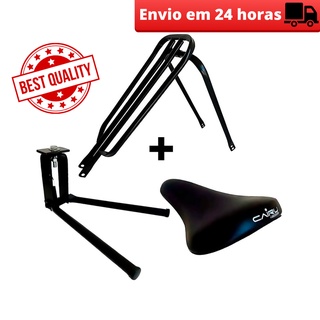 Kit Garupa Reta Bh + Descanso Central Cavalete + Selim Banco Cairu Bmx