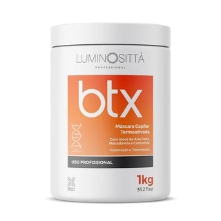 Máscara Btx Termoativada Reparação Tratamento Anti Frizz 1 Kilo Luminosittà em Oferta na Shopee