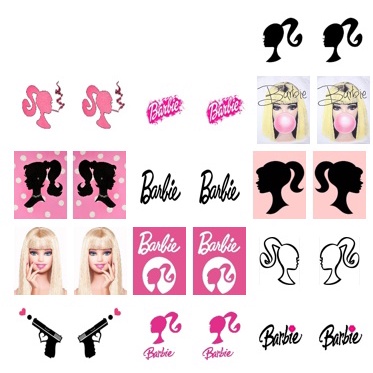 Película de Unha cartelinha com 12 unidades - Barbie, decoração de unha, adesivo para unha.