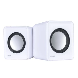 Caixa De Som 2.0 Usb 5v 2x 1w Com Controlador De Volume Branca - Vs-01b