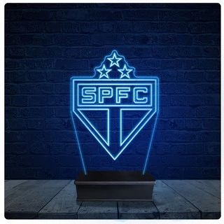Luminária Led Acrilico Abajur - São Paulo Futebol Time 13