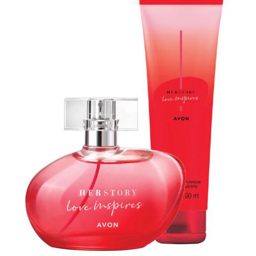 Kit Herstory Love Inspires Avon- Loção Perfumada Para O Corpo+eau De Parfum  50ml