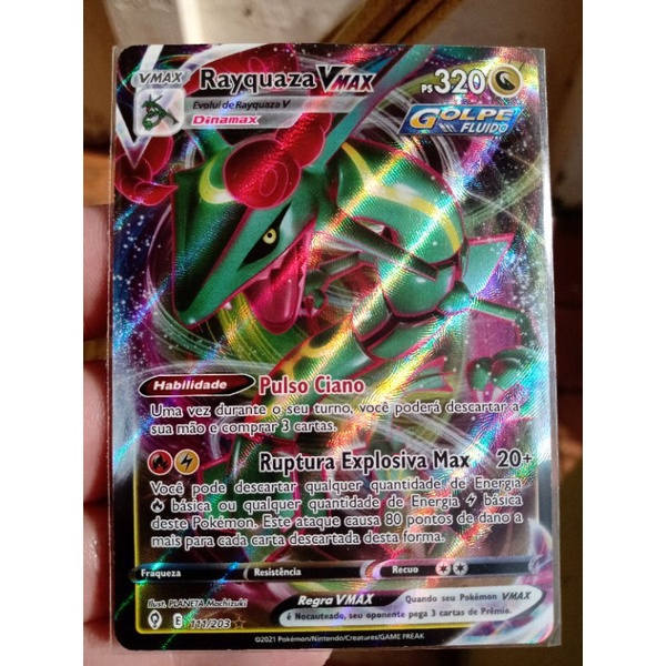 Carta Pokémon Rayquaza Vmax Original Copag Shopee Brasil