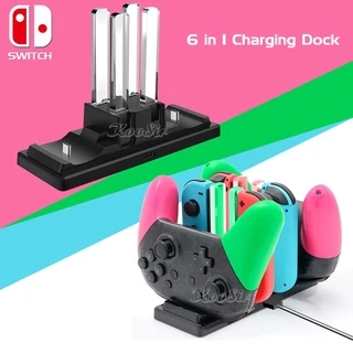 Carregador De Interruptor Nintendo 6 Em 1 4 Joycon 2 Pro Estação De Carregamento Do Controlador NS Joystick Stand