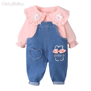 Vestido De Menina Suspender Calça De Bebê Conjunto De Primavera Outono Vestir Nova Manga Longa Boneca De Duas Peças Moda