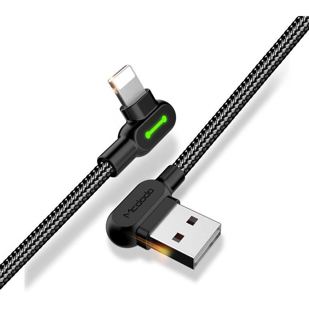 Cabo Carregador Usb Led Para iPhone Lightning 90? 2.4a 50cm