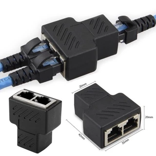 RJ45 1 A 2 Cabo De Rede LAN Ethernet Fêmea Adaptador De Conector Divisor Cabeça Extensor De Plugue