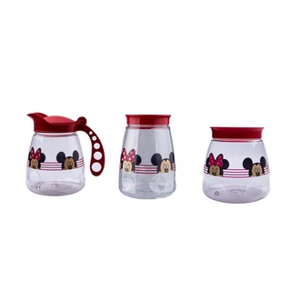 Kit Mickey / Minnie 1 Jarra 1600ml e 2 Pote 2200 1600ml Plástico
