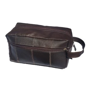 Necessaire em couro Legitimo Organizador Masculina Feminina na cor Café