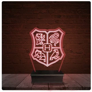 Abajur Luminária Acrílico Led - Casas Harry Potter 13