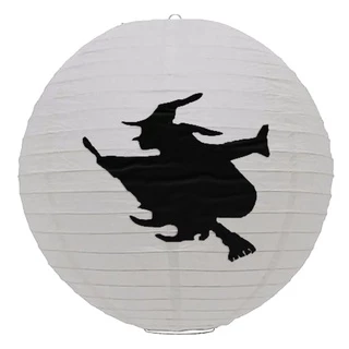 Luminária Oriental em Tecido Bruxa Halloween Dia das Bruxas Decoração 35cm - Kin Festas
