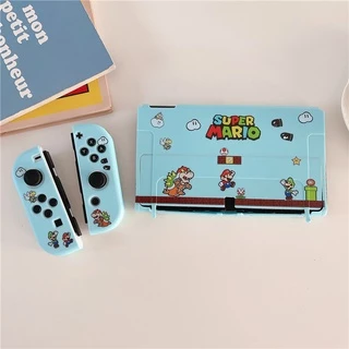 Nintendo Mudar Caso OLED Tema Da Moda De Rua De Animação (M A R I O) Bonito TPU Jogo Do Console Alça Protector Capa