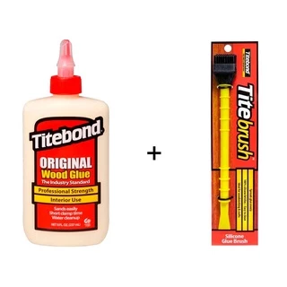 Kit Cola para Madeira Original  Wood Glue 237 ml e Pincel de Silicone Titebrush