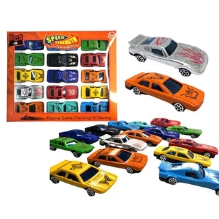 Kit Com 15 Carrinhos Coloridos Coleção Carros De Brinquedo tipo Hot wheels Colecionavel Mattel Loose Action Racing Nascar