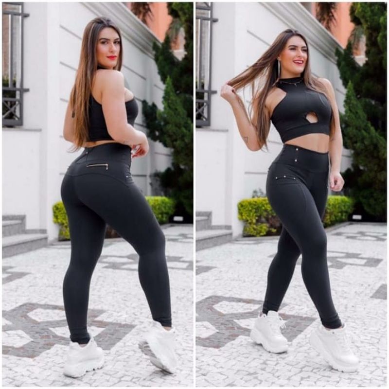 calça leggin poliamida montaria zíper atrás | Shopee Brasil