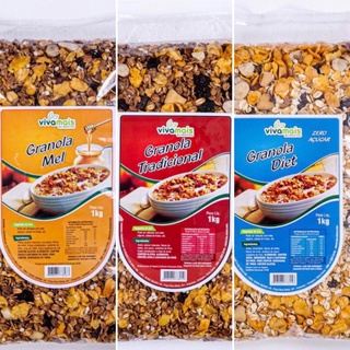 Kit 3 Granolas 1kg (Mel,Tradicional,Diet)