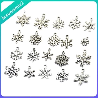 [BRSUNNIMIX2] Pacote De 20 Pingentes De Floco De Neve Misto Do Tibete Para Jóias De Bricolage