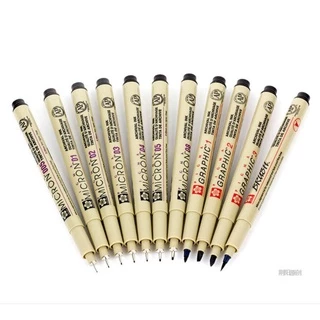 3pcs Conjunto De Ferramentas De Desenho Com Caneta Sakura Pigma Micron Pincel