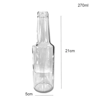 Garrafa de Vidro Long Neck 270ml - 21cm x 5cm - 01 unidade - Rizzo Embalagens