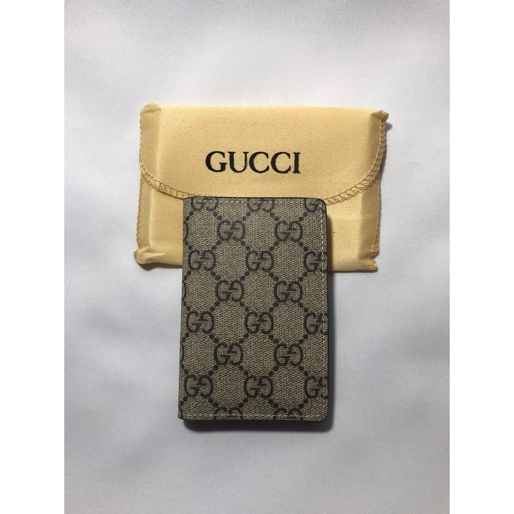Porta cartão em couro masculino gucci carteira grife