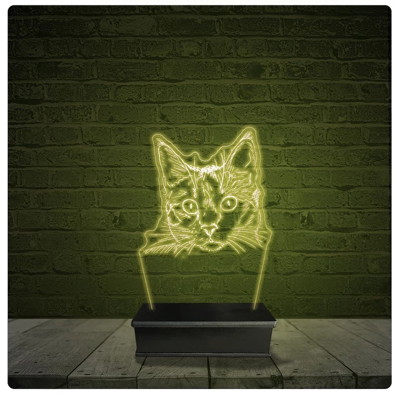 Led Luminária Acrílico Abajur - Gato Pet Shop 25