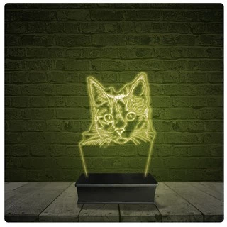 Led Luminária Acrílico Abajur - Gato Pet Shop 25