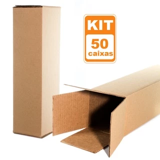 50 Caixas de Papelão para embalagem 11X11X40 Tubo Garrafa