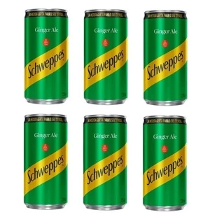 Refrigerante Schweppes Ginger Ale Lata 220ml Pacote com 6 unidades