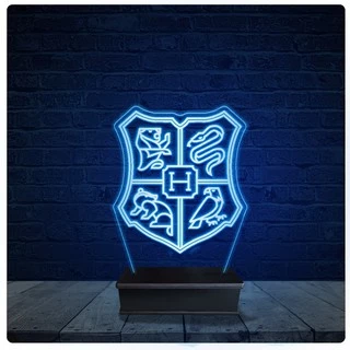 Luminária Led Acrilico Abajur - Casas Harry Potter 13