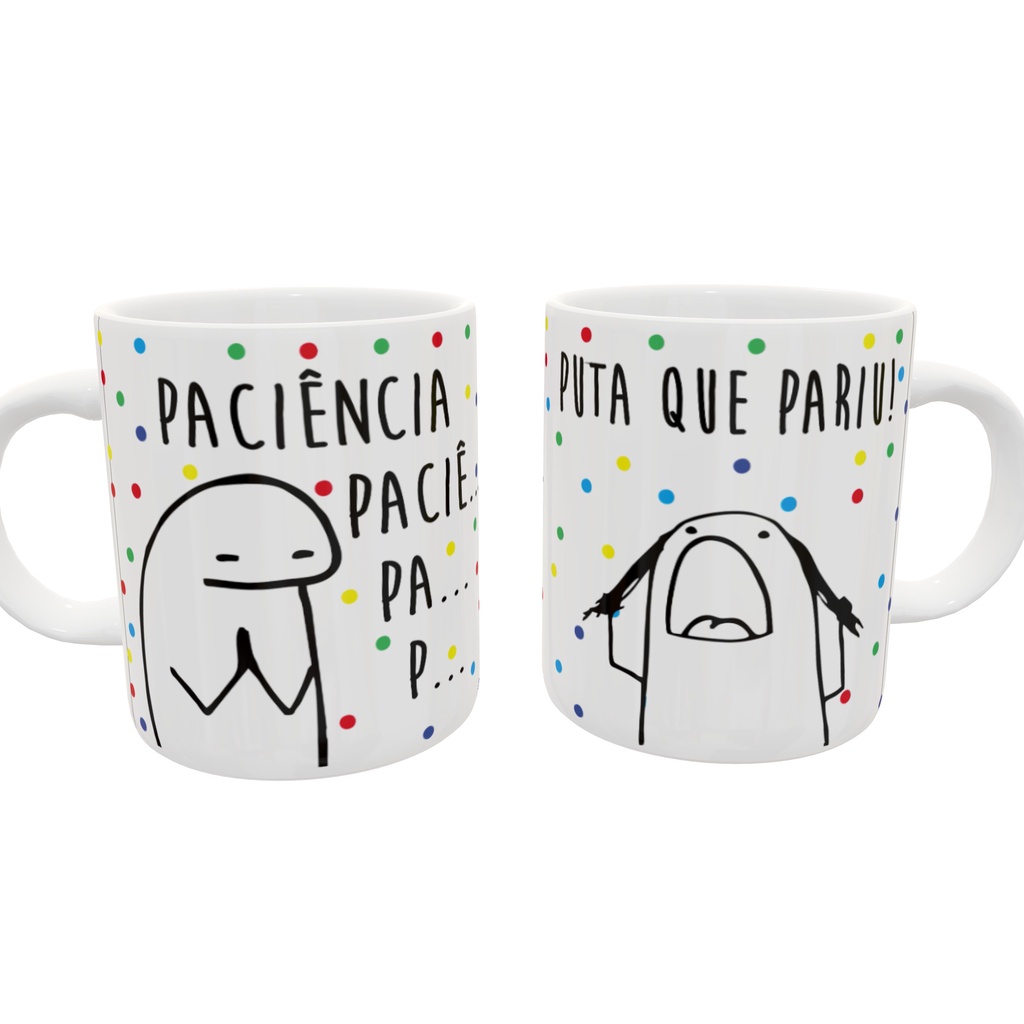 Caneca Personalizada Flork Meme com frases engraçadas.