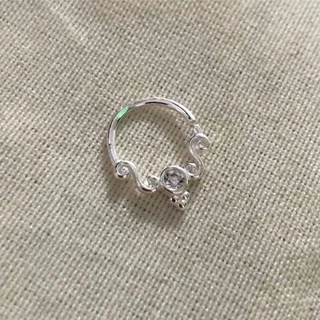 Piercing Septo/Hélix Ponto Luz e Curvas em Prata 925
