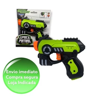 Pistola Arma Arminha Laser Com Som Luz Gatilho Brinquedo Infantil Menino Presente Criança Estilo Nerf