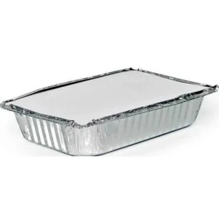 Bandeja de alumínio descartável 750 ml com tampa cartão D07 - 20 unidades