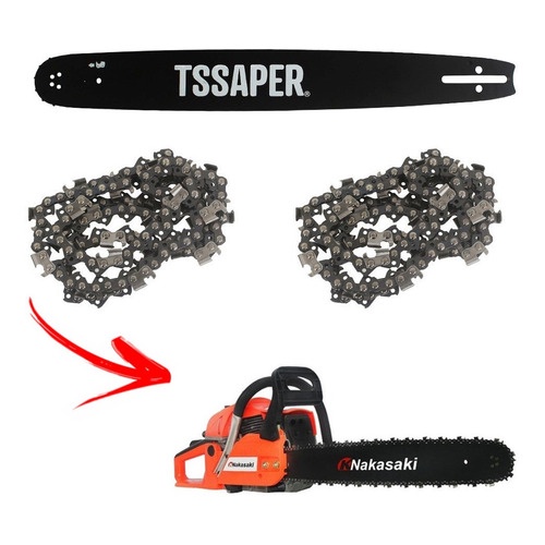 1 Sabre 18 + 2 Correntes Motosserra Nakasaki 78cc Nk7800 | Shopee