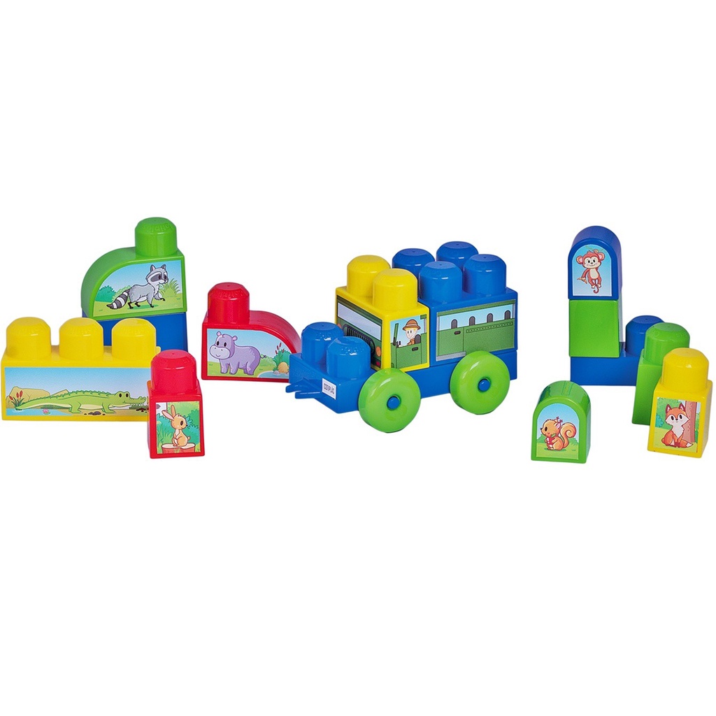 Blocos De Montar Coti Block Passeio Na Selva 20 Pecas Grandes Cotiplas