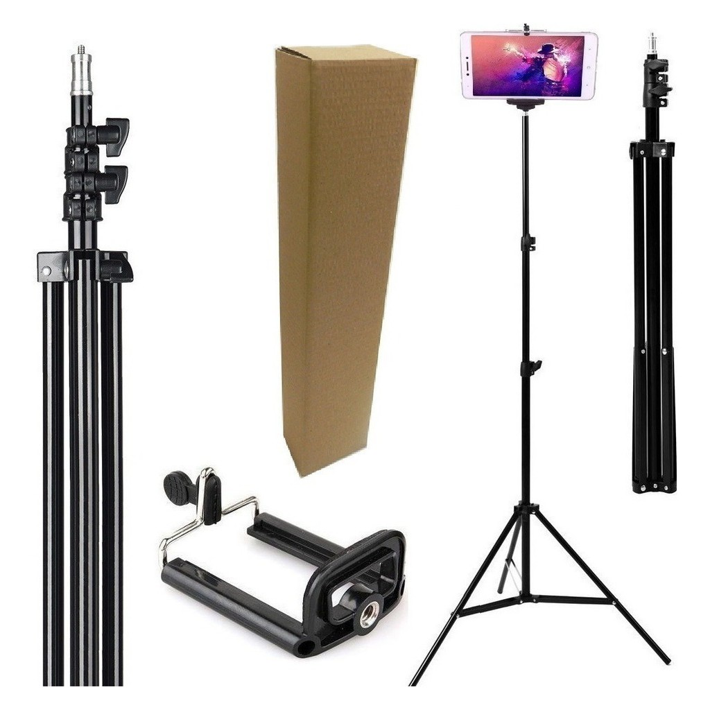 Tripé Pedestal 1,60m suporte celular serve para iluminação estúdio projetor camera