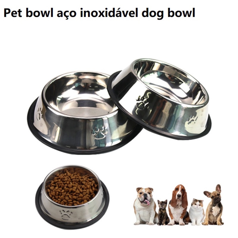 Tigela de Aço Inoxidável para Cães e Gatos
