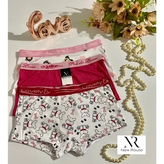 Kit 5 Calcinhas boxer feminina microfibra