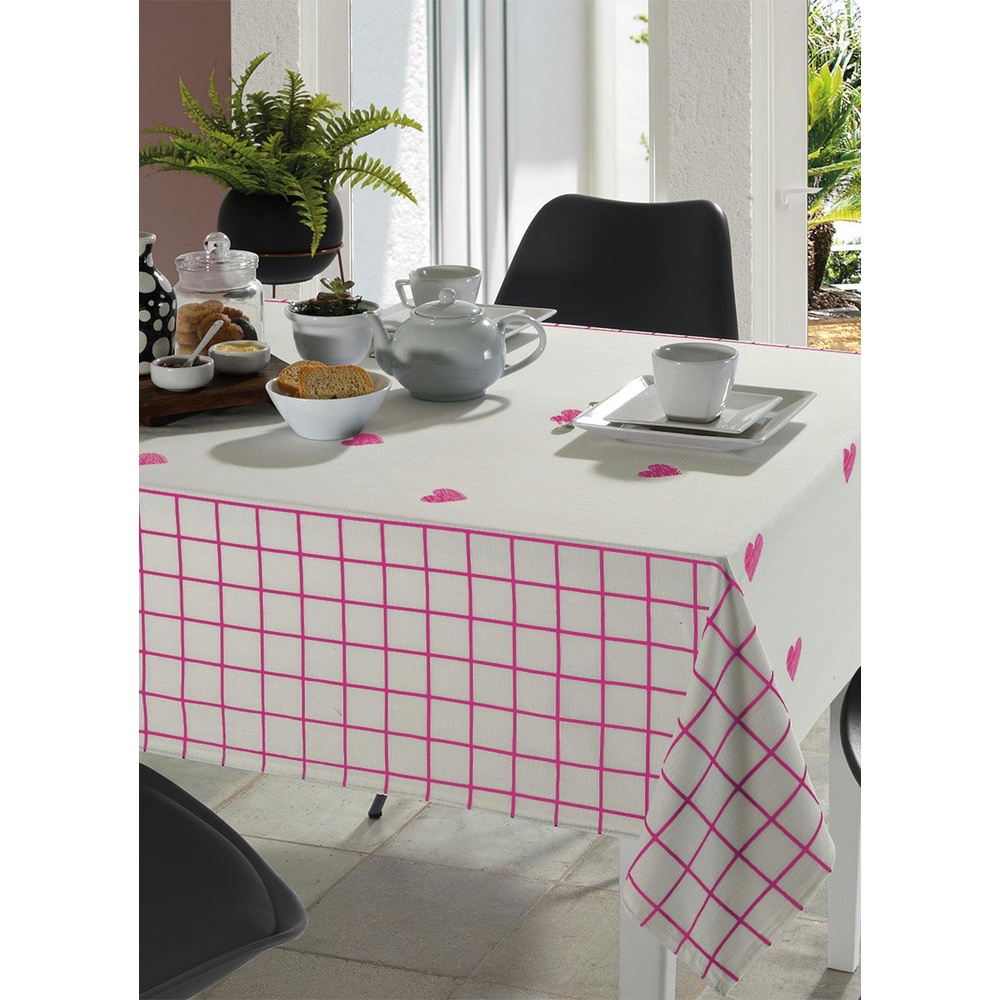 Toalha de Mesa Retangular Xadrez Rosa 10 Lugares  Mesa Chiq - Mesa Chiq -  Toalhas de Mesa Sob Medida Impermeáveis